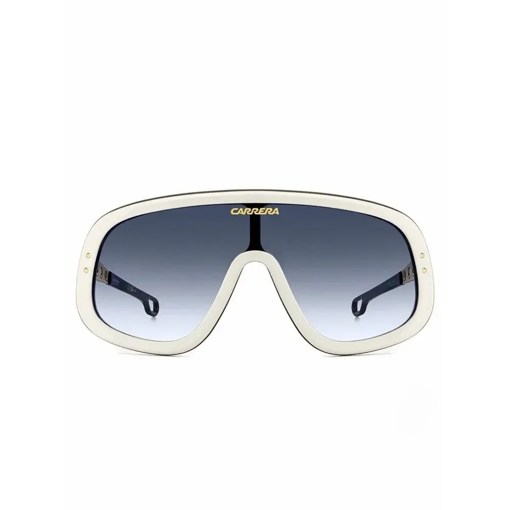 NEW!!! Carrera FLAGLAB17 0B4E08 Oversized Shield Sunglasses in White Authentic